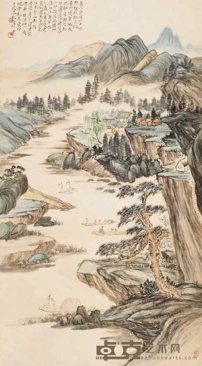 唐云 1947年作 山水 立轴 112×62cm